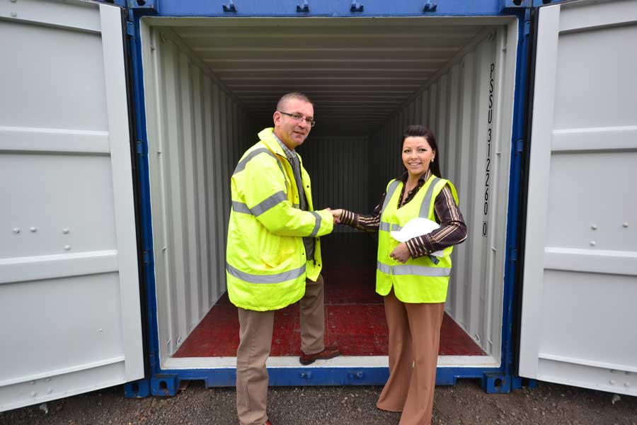 Warrington Storage Solutions Staff at Storage Container